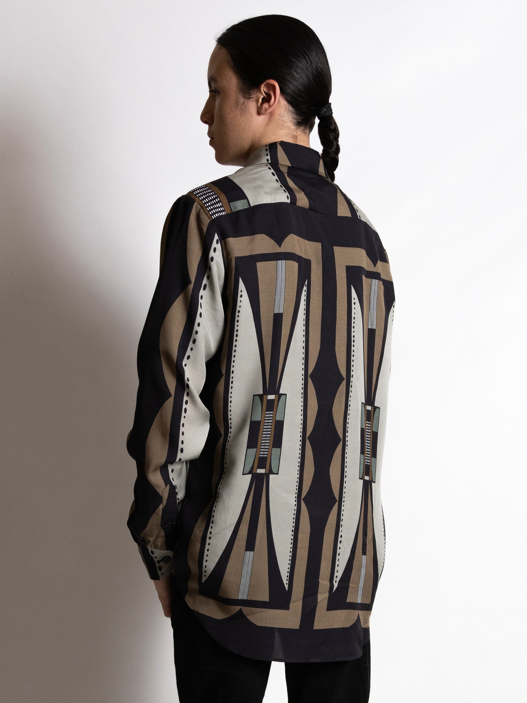 mens button-up - earth tone mens button up in Tencel Dobby