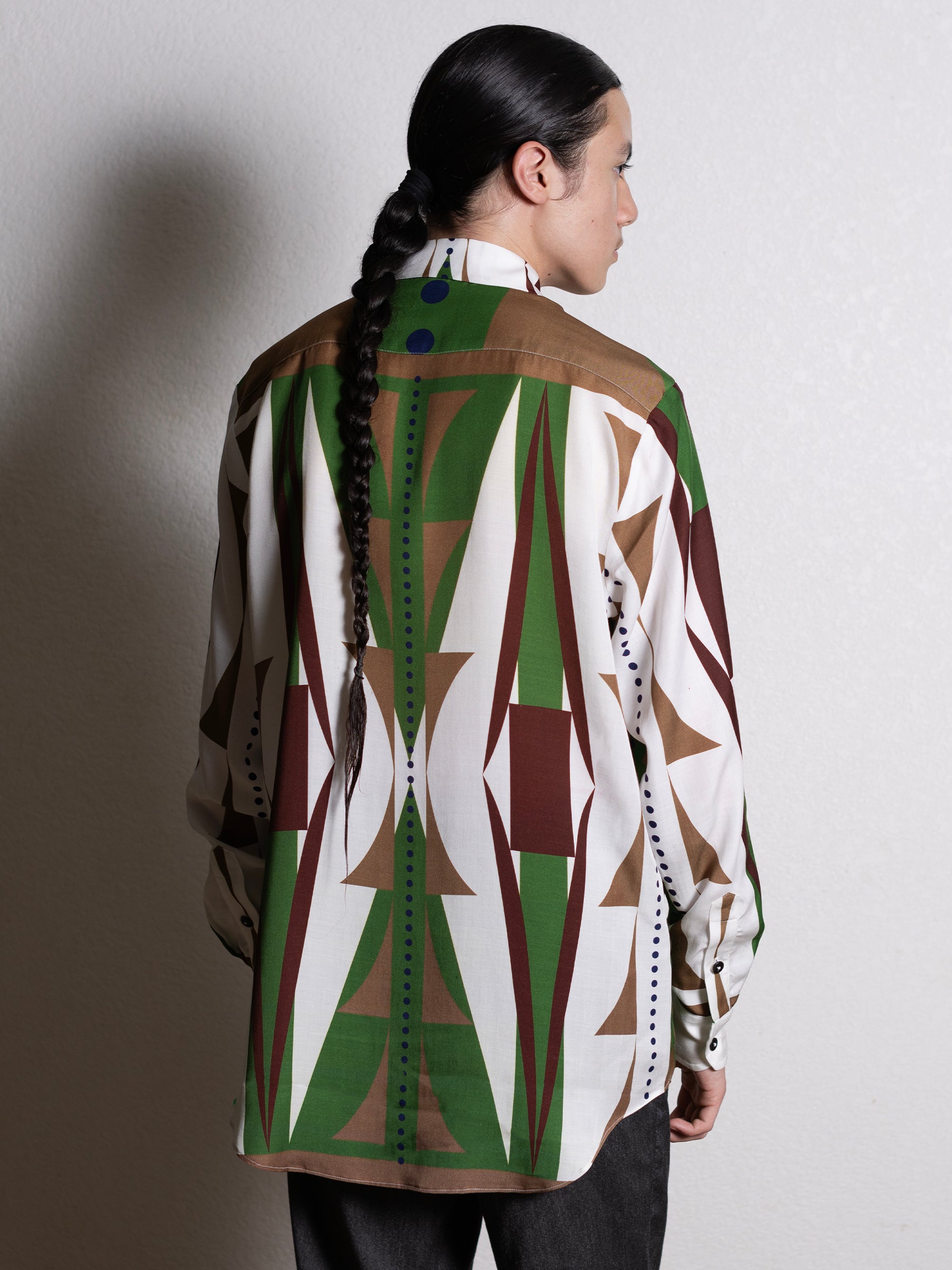 mens button-up - mens natural paint button up in Tencel Dobby