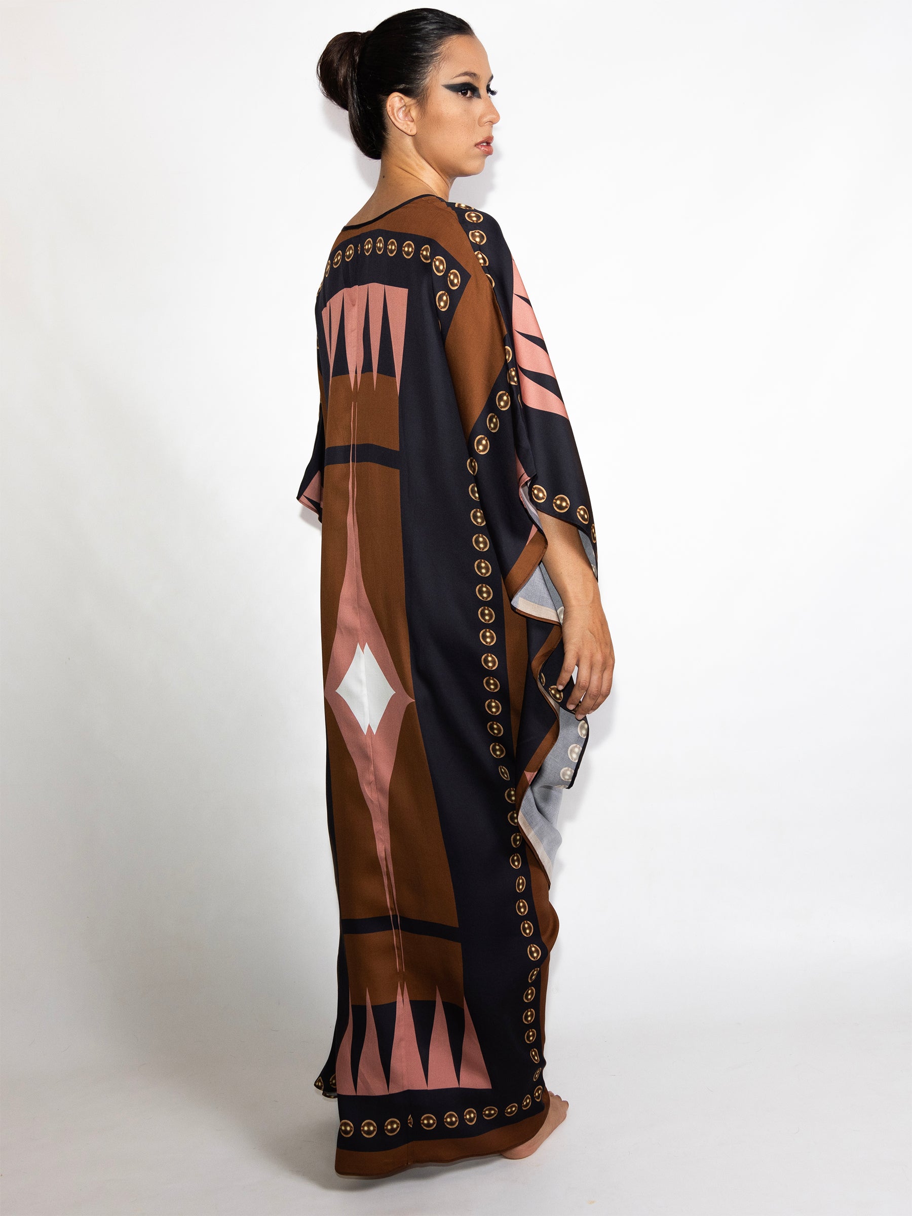 Black and Brass Mirrored Kaftan