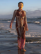 2025 elk and shell banded dress