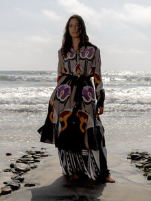 "Beaded" Blooming Drift Shirt Dress