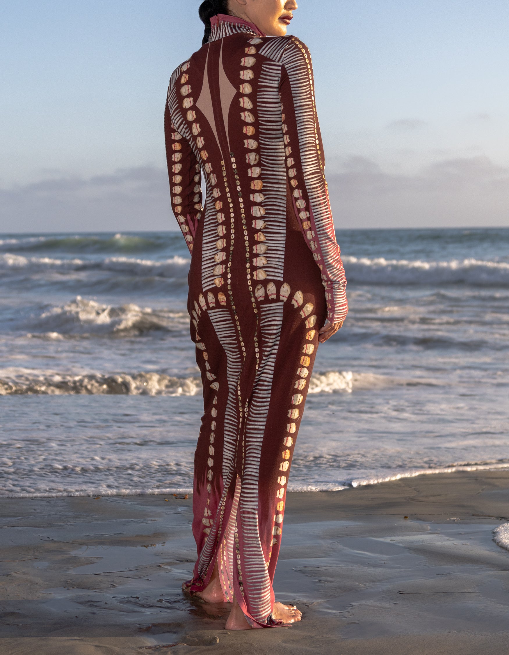 2025 elk and shell banded dress