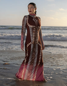 2025 elk and shell banded dress