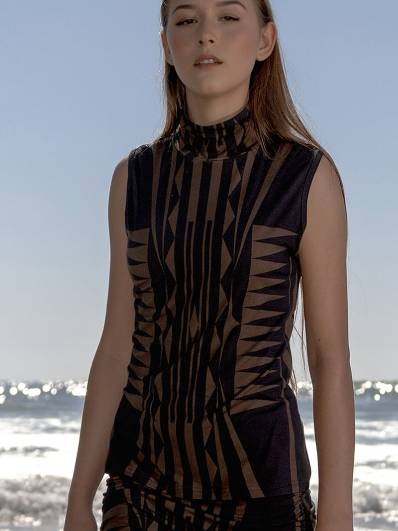 Parfleche Earth Sleeveless Top