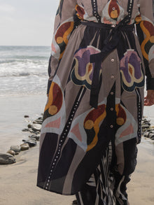 "Beaded" Blooming Drift Shirt Dress