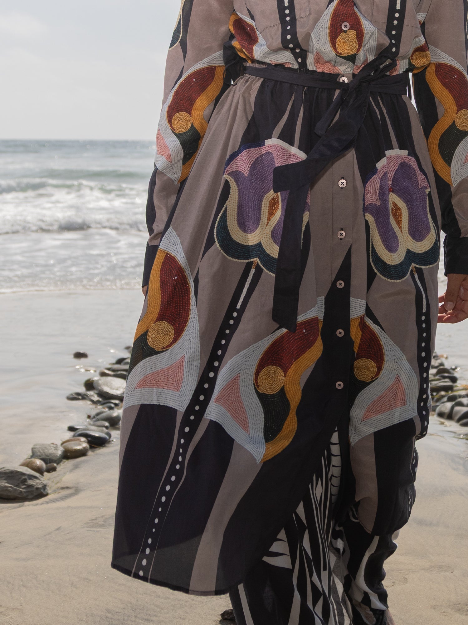 "Beaded" Blooming Drift Shirt Dress